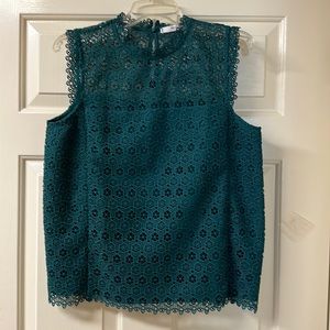 Green Lace Sleeveless Top